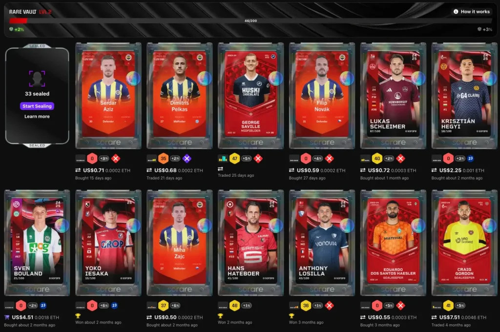 Vaulted cards