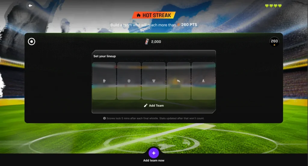 Lineup view in Arcade 