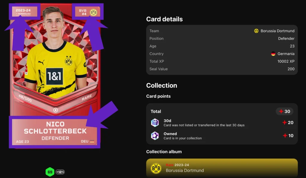 Card player info