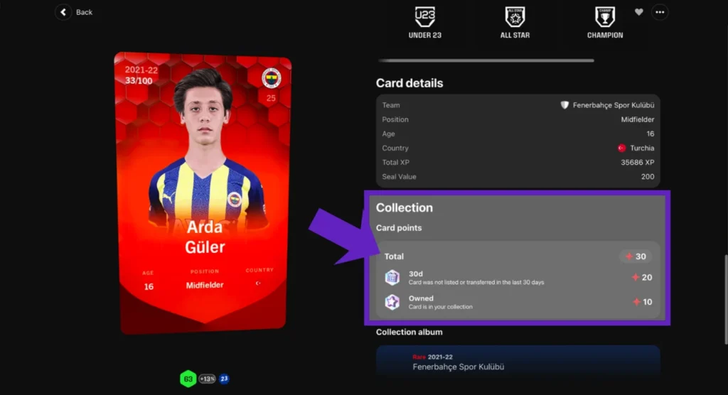 Collection bonus example