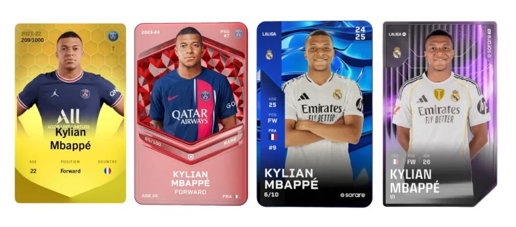 Different Mbappe cards