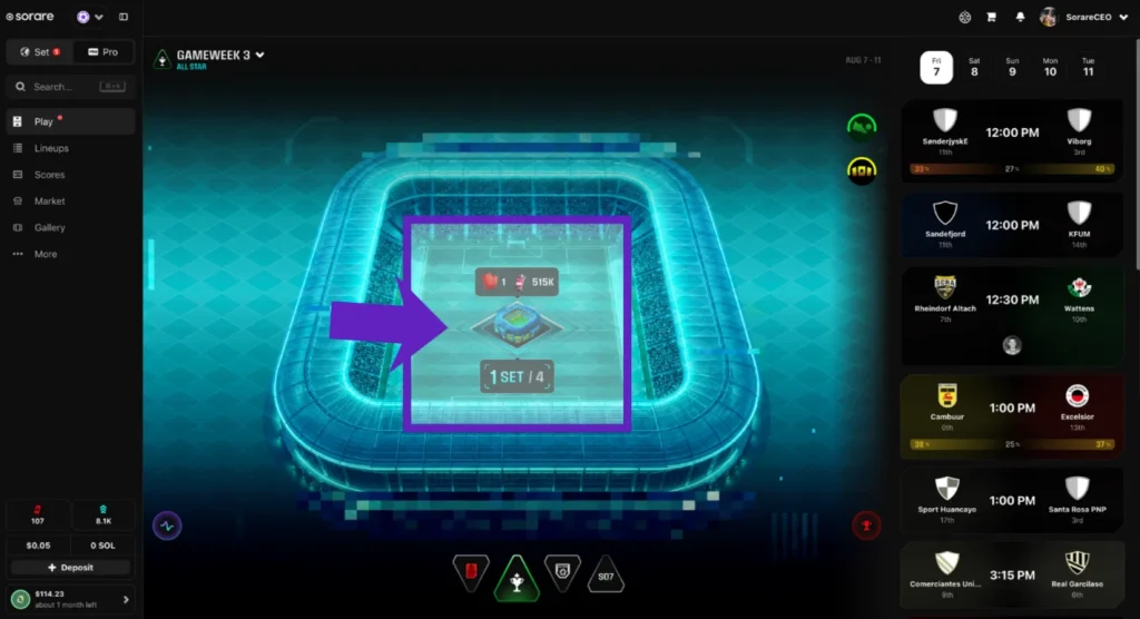 Enter a team - last click screenshot