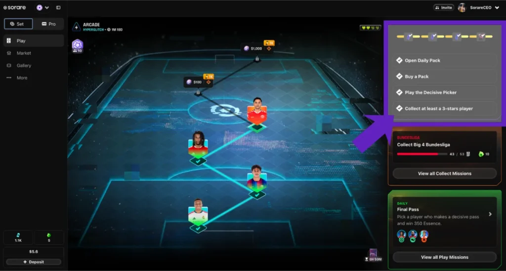 Hyperglitch Daily Missions highlighted